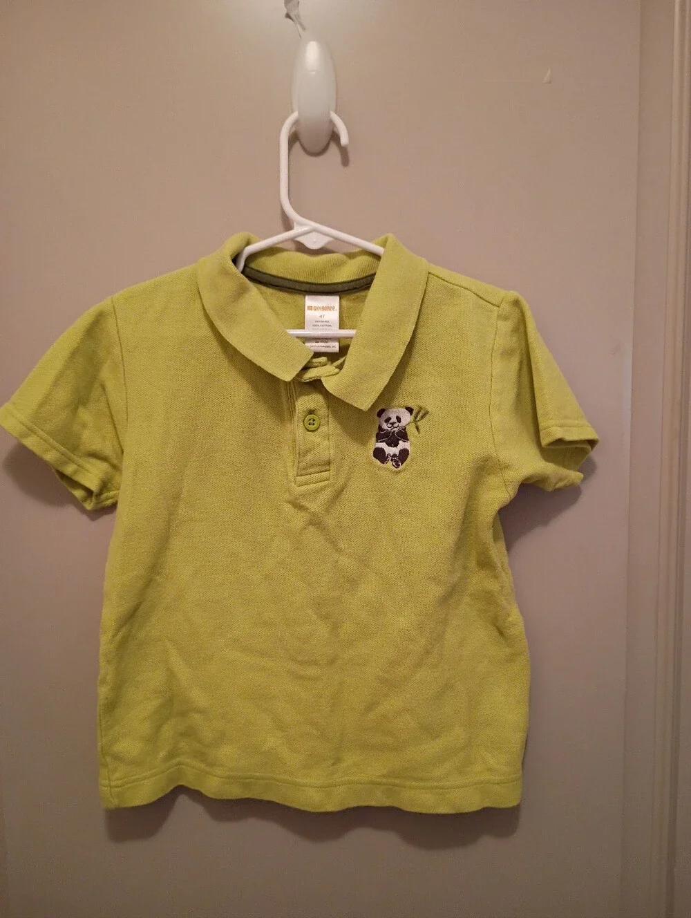 Gymboree Boy's Lime Green Panda Bear Polo Size 4T